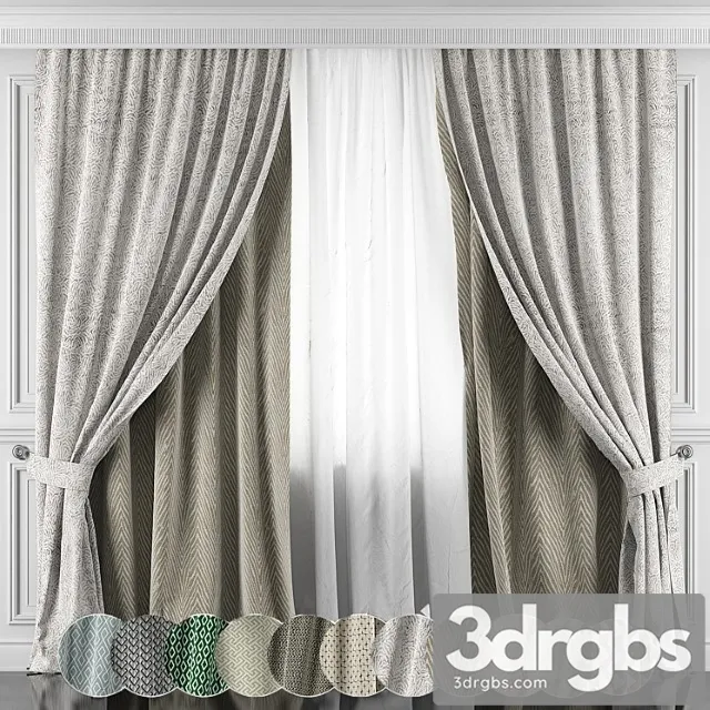 Curtains with window and moldings 366-371