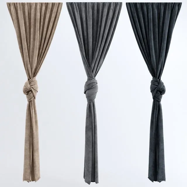 Curtains zavyazyannye knot 3dsMax Model
