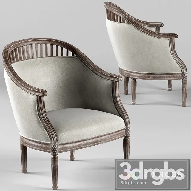 Curtis Ivory Rounded Ladder Armchair 3dsmax Download