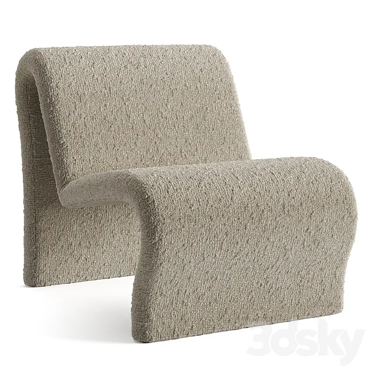Curvy Sculptural Lounge Chair 3DS Max Model