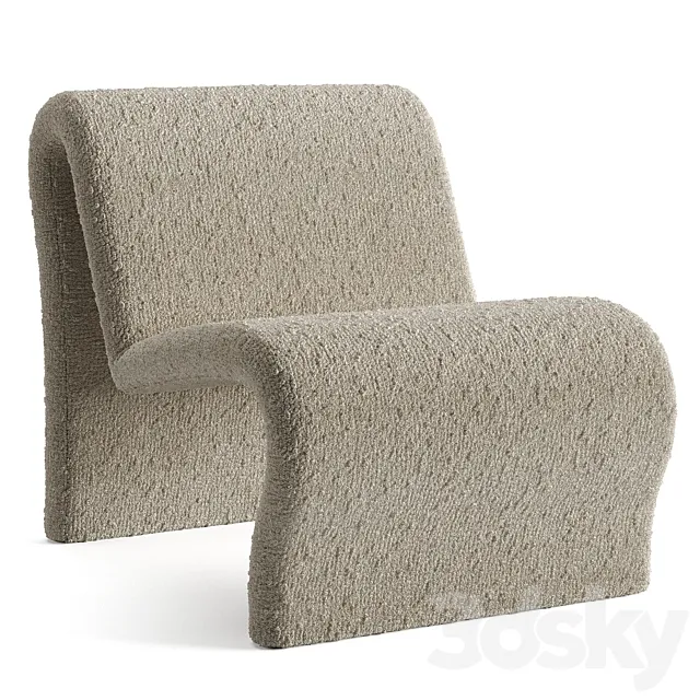 Curvy Sculptural Lounge Chair 3DSMax File
