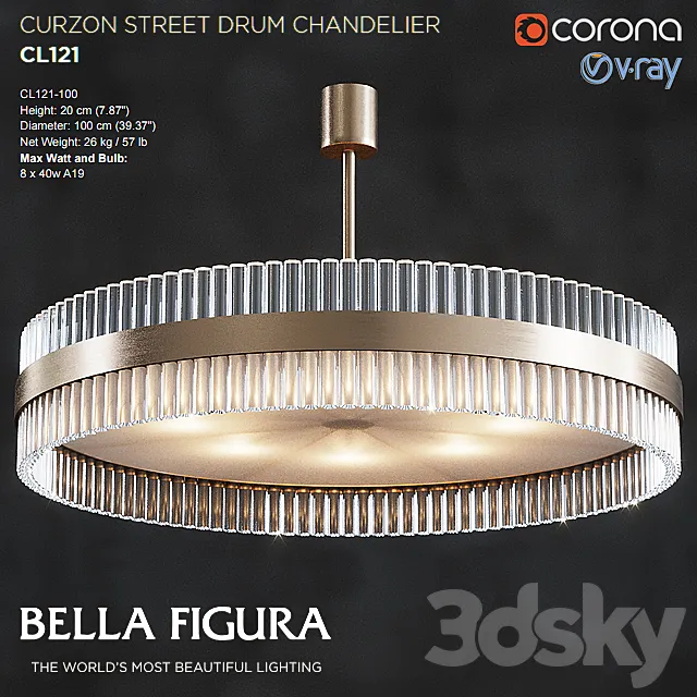 CURZON STREET DRUM CHANDELIER CL121-100 3DSMax File