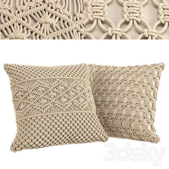 Cushion Set 01 – Macrame Boho 3ds Max