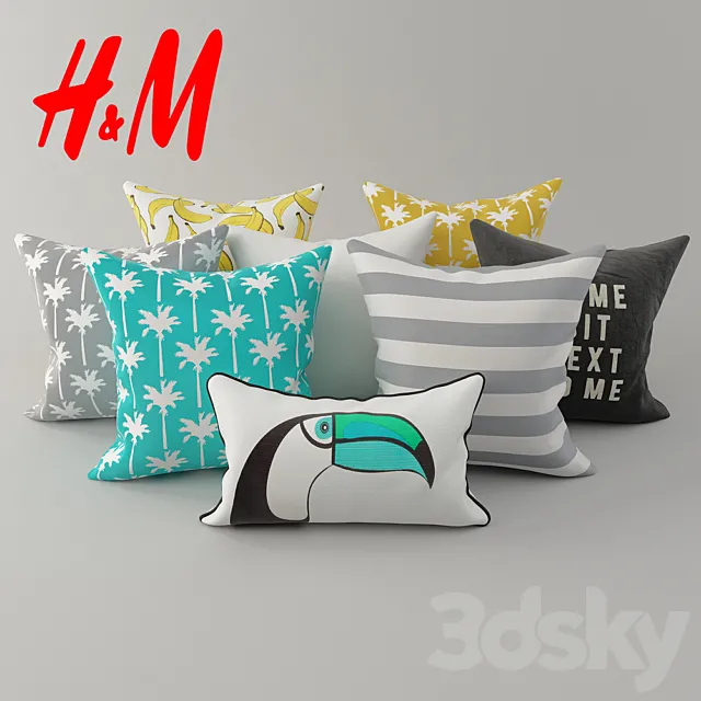 Cushions from H & M Set 3 (tropical) 3DSMax File