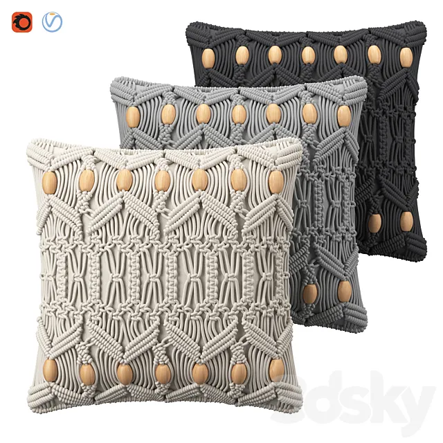 Cushions macrame 3ds Max