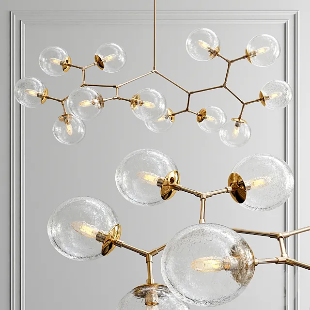 Custom 12 light vintage glass fixture 3ds Max