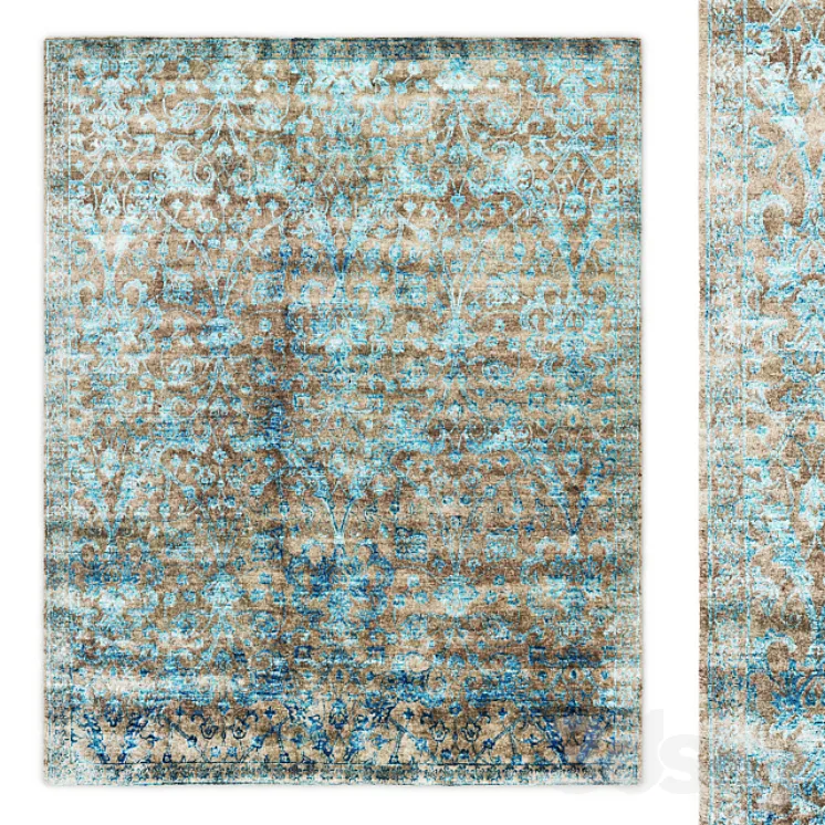 Custom Flore Hand-Knotted Rug RH 3DS Max