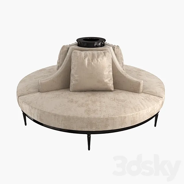 Custom Hand Made Center Round Settee Banquette Sofa 3ds Max