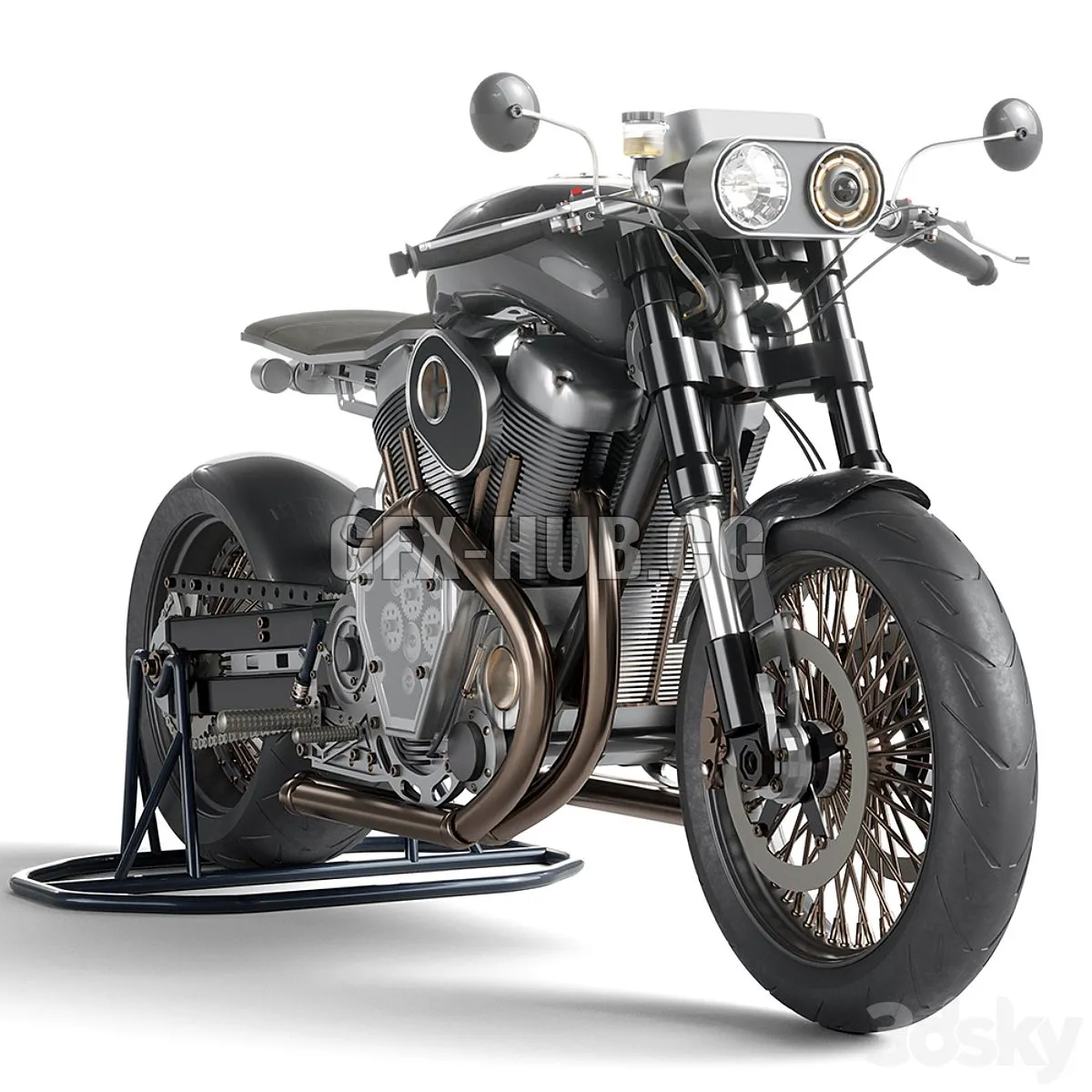 Custom motorcycle 3dsMax Model