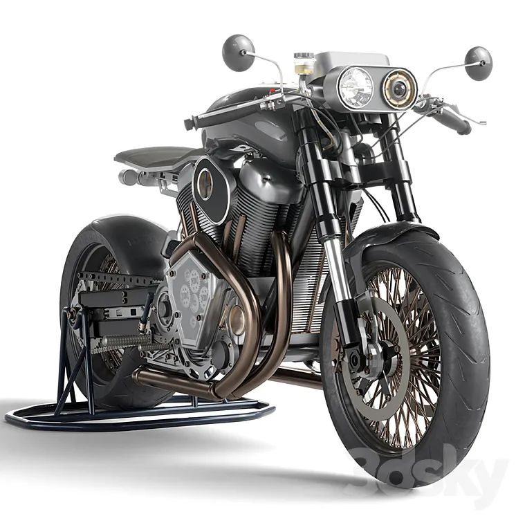 Custom motorcycle 3DS Max Model
