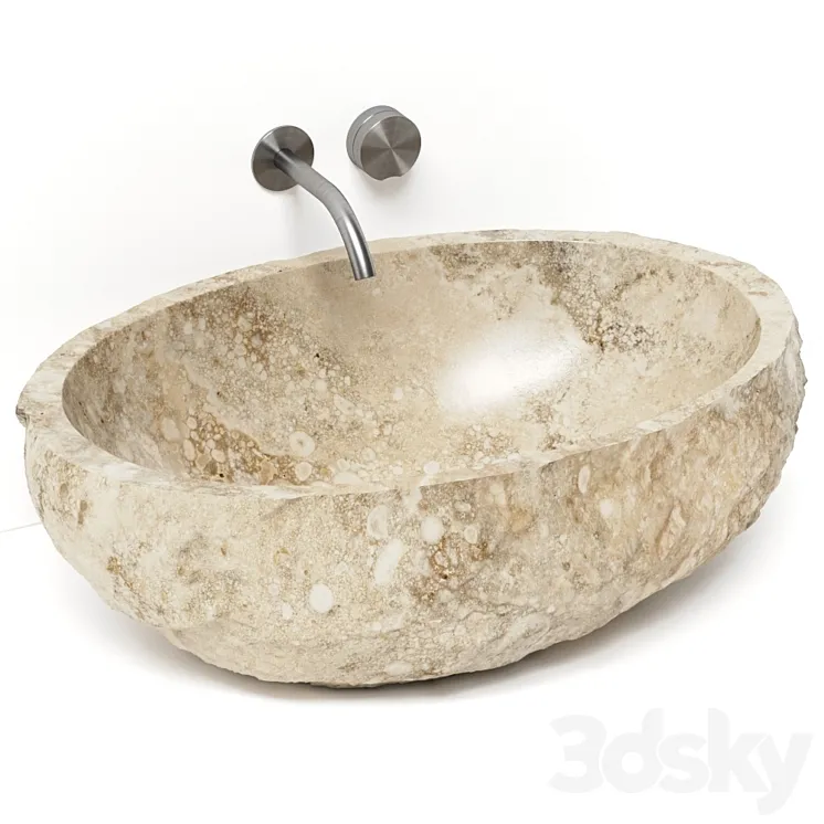 Custom Travertine Sink & Ceadesign Giotto Plus 3DS Max