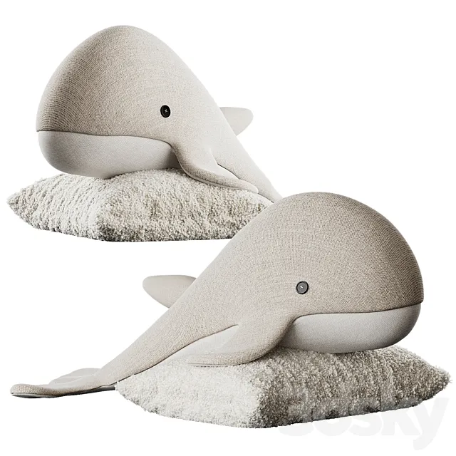 Cute plush whale 3ds Max