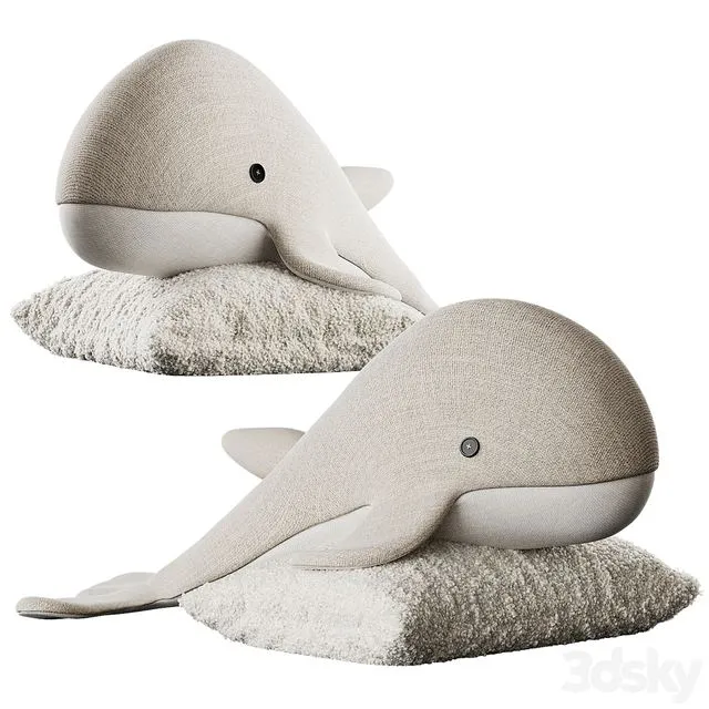 Cute plush whale 3dsMax Model