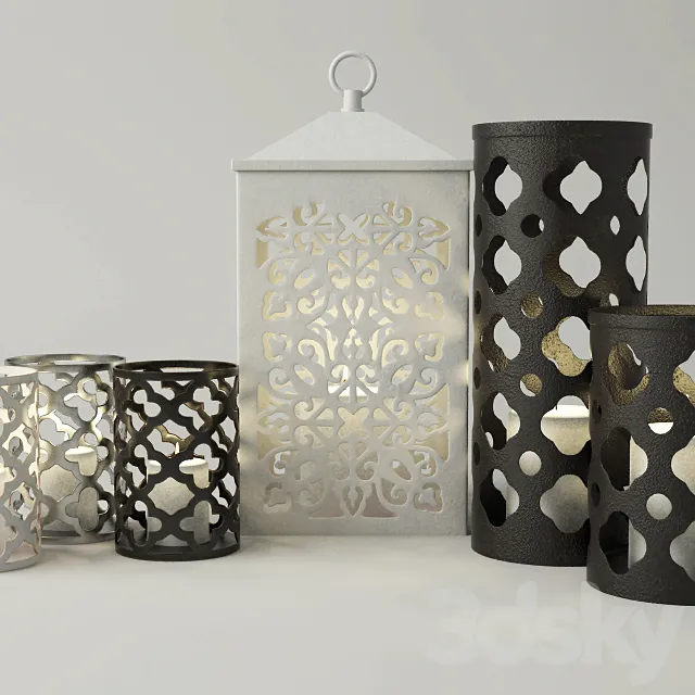 Cutout Candleholders 3DS Max Model