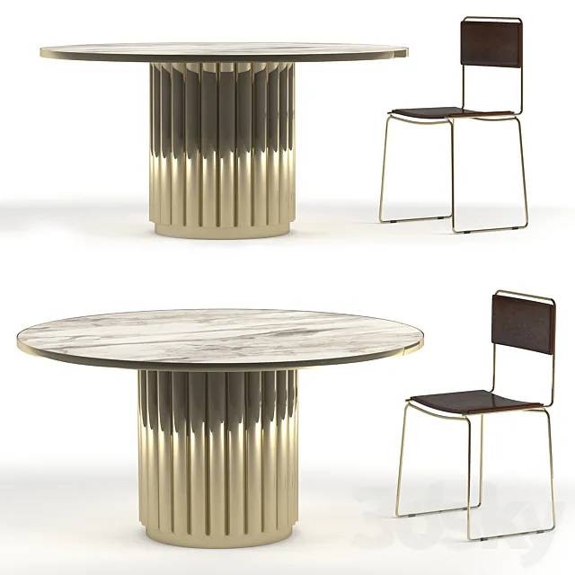 Cyber Dining Table and Chair 3DSMax File