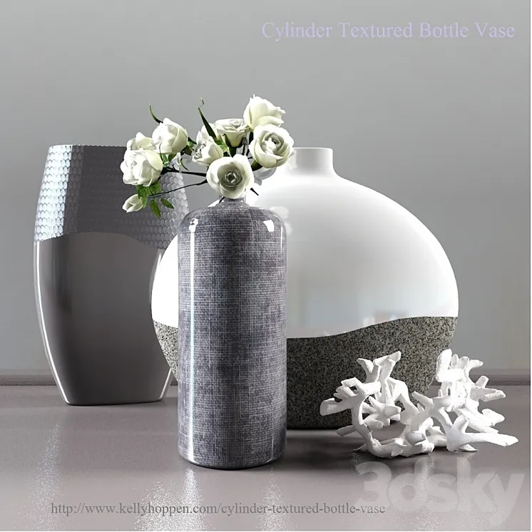 Cylinder Textured Bottle Vase 3DS Max