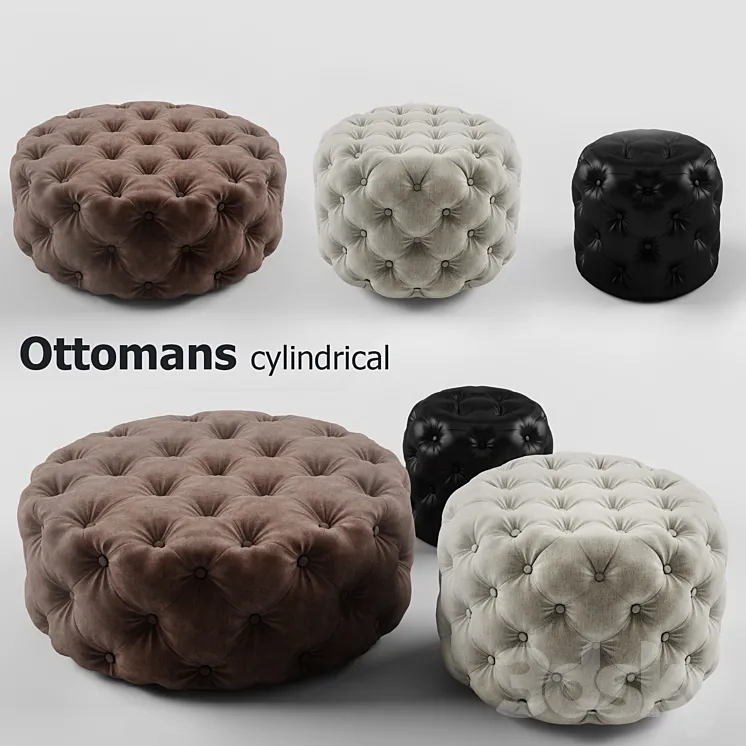 Cylindrical ottoman set – Ottomans cylindrical set 3DS Max