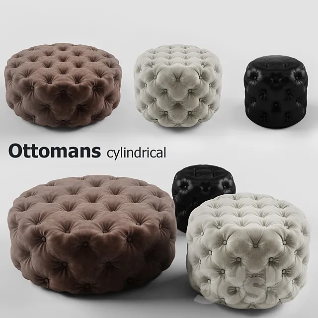 Cylindrical ottoman set – Ottomans cylindrical set 3DSMax File