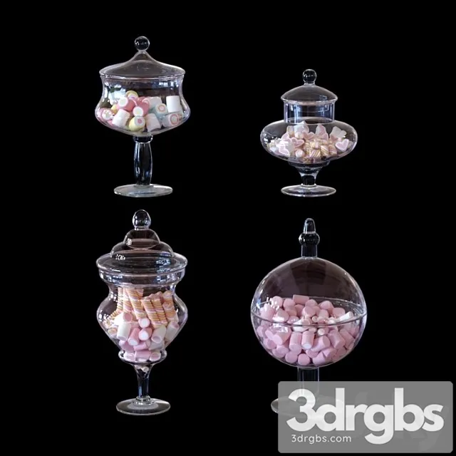 Cys Glass Candy Buffet Jar And Marshmallow 3dsmax Download