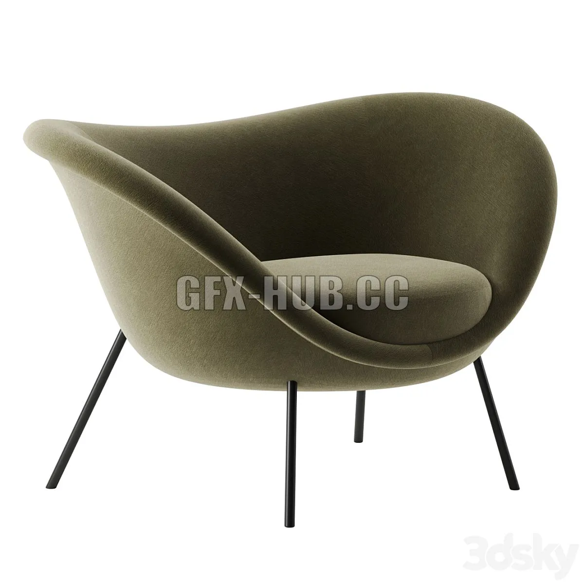 D 154 2 armchair by Molteni 3dsMax Model