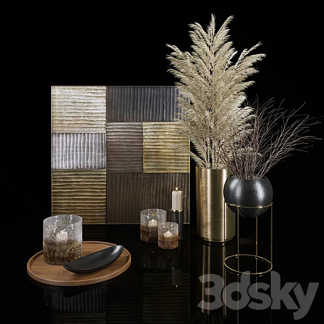 Сrate & Barrel Decor Set 3ds Max