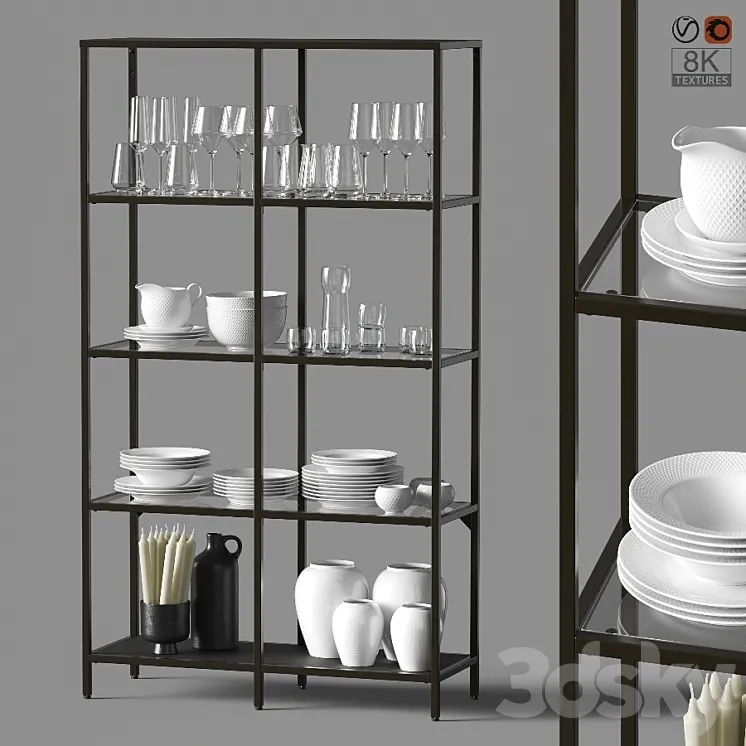 Сupboard with dishes 3DS Max