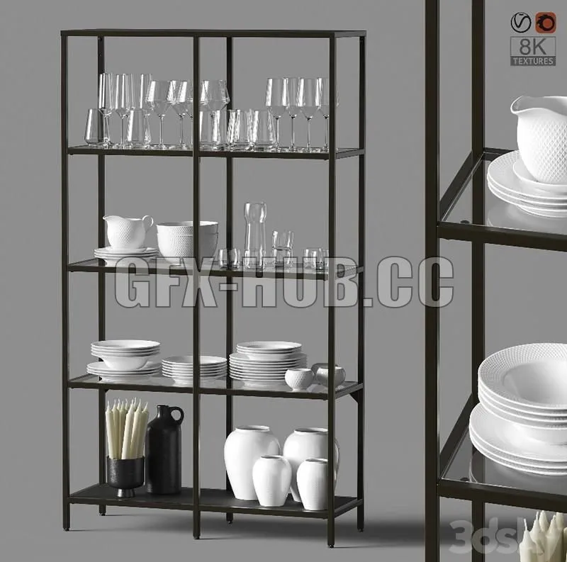 Сupboard with dishes 3dsMax Model