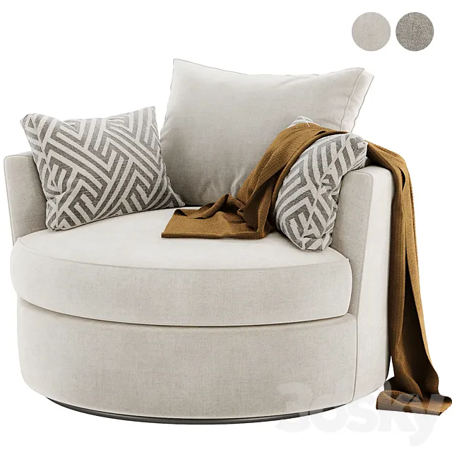 Dahlonega Swivel Barrel Chair 3ds Max