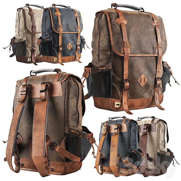 DAKOTA WAXED CANVAS COMMUTER BACKPACK 3DS Max