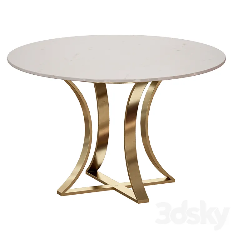 “Damen 48 “”White Marble Top Dining Table (Crate and Barrel)” 3DS Max