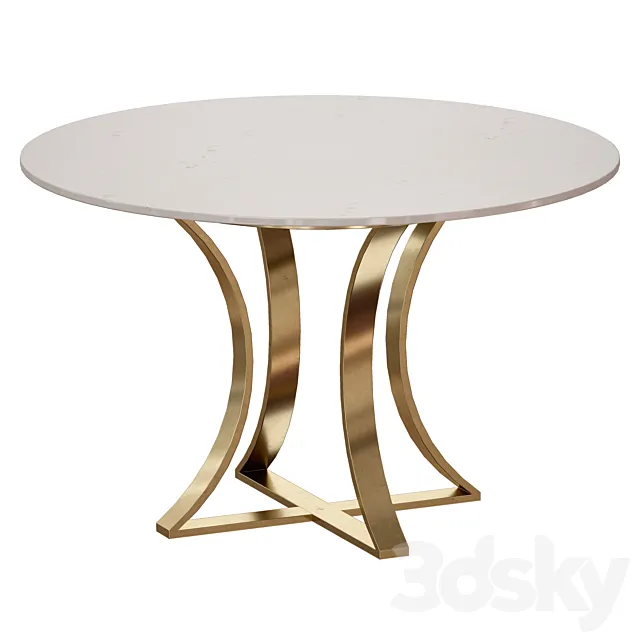Damen 48 “White Marble Top Dining Table (Crate and Barrel) 3DSMax File