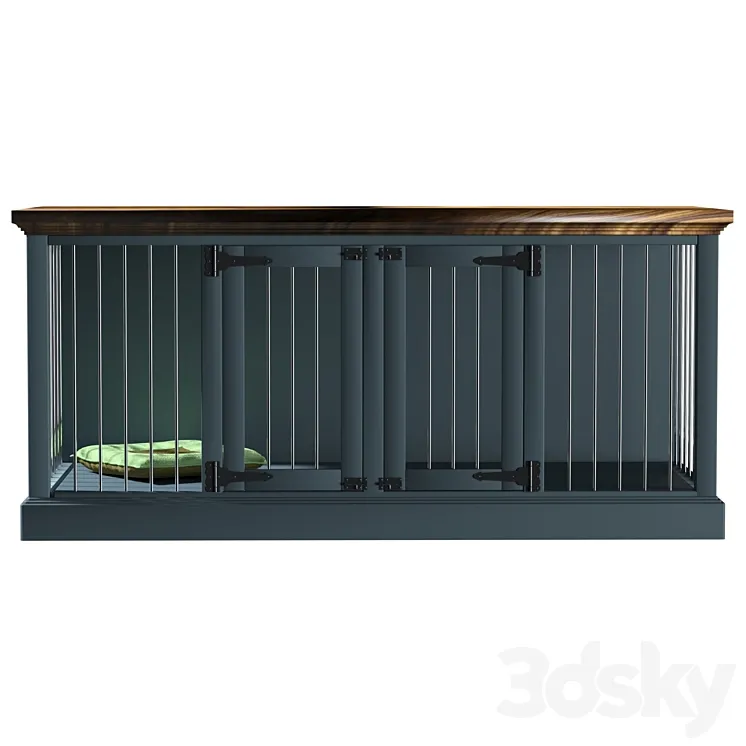 Damien Double Wide Credenza Pet Crate by Archie & Oscar 3DS Max