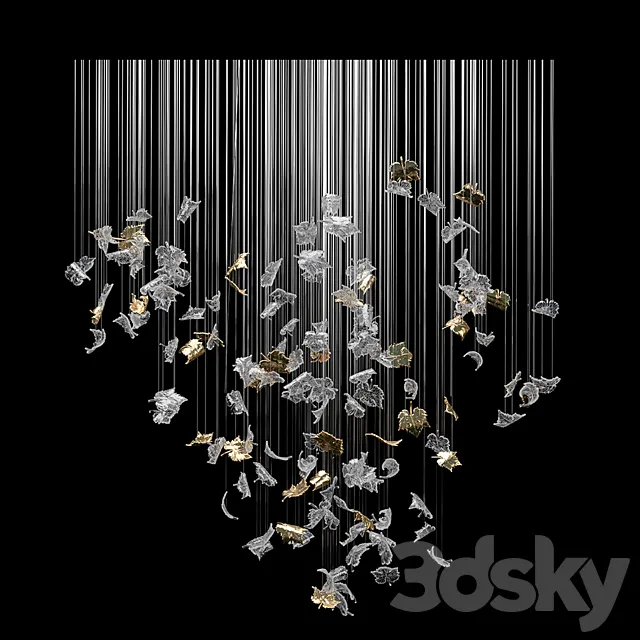 Dancing Leaves Chandelier 3DS Max Model