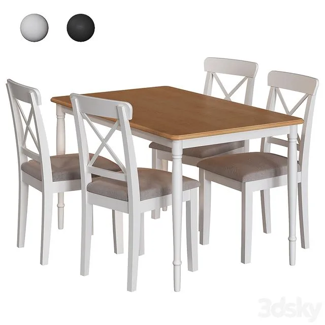 DANDERYD INGOLF Ikea table and chair 3dsMax Model
