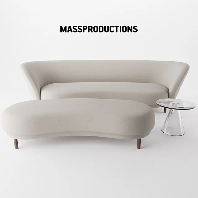 Dandy Sofa _ Ottoman by Massproductions 3DS Max Model