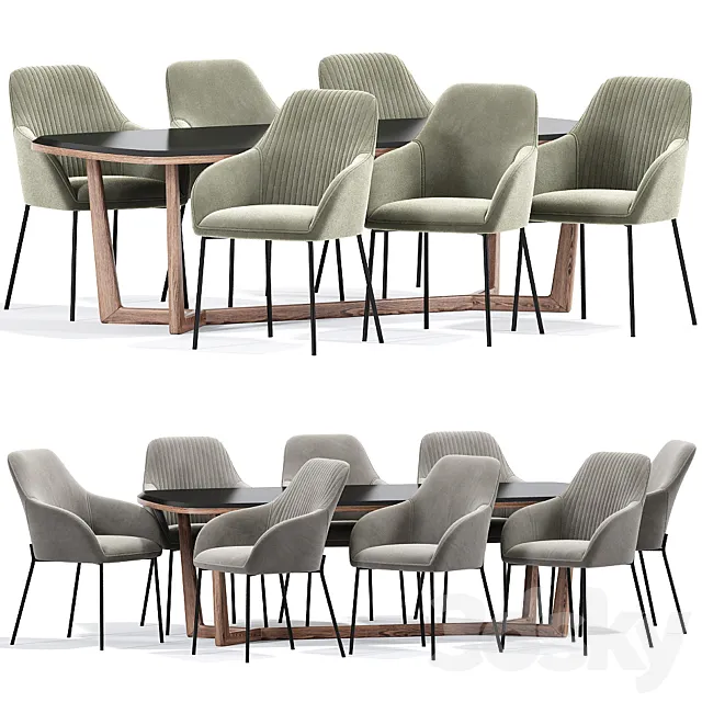 Daniella Strip Dining Chair Table 3ds Max