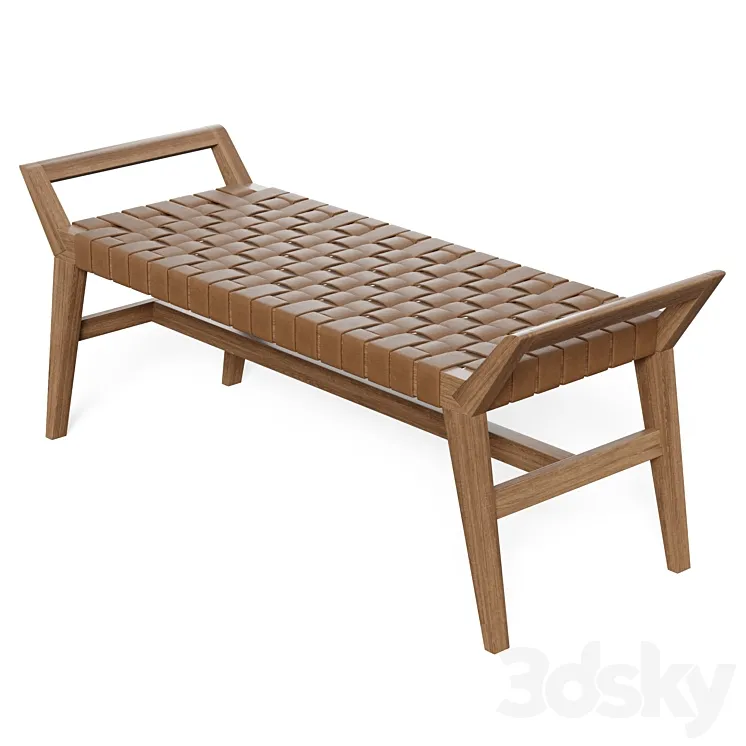 Danielle Leather Bench 3DS Max