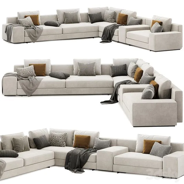 Daniels modular corner sofa set 02 by Minotti italia 3dsMax Model