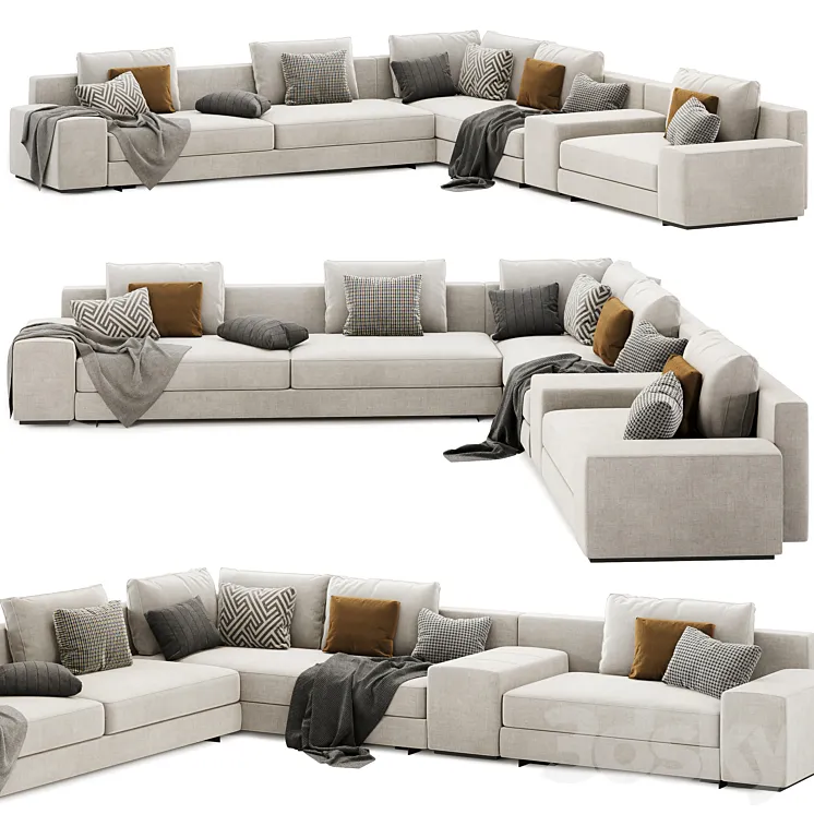 Daniels modular sofa set 02 by Minotti italia 3DS Max Model