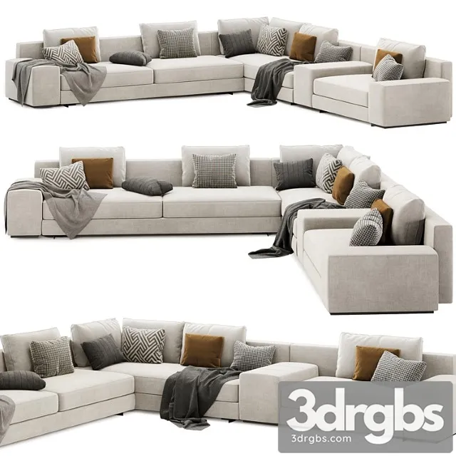 Daniels modular sofa set 02 by minotti italia