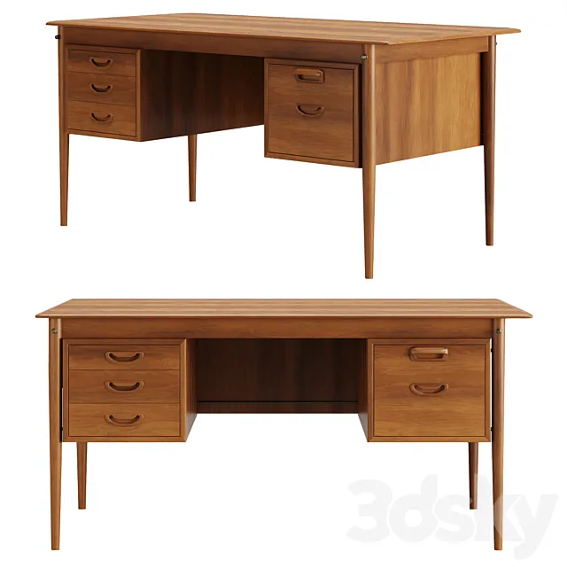 Danish Walnut Desk 1960s 3ds Max
