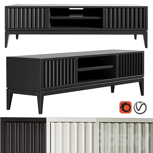 Dantone Home 2-drawer Austin TV Stand 3DS Max Model