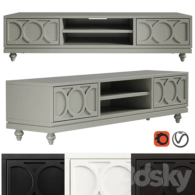 Dantone Home 2-drawer Austin TV Stand 3DSMax File