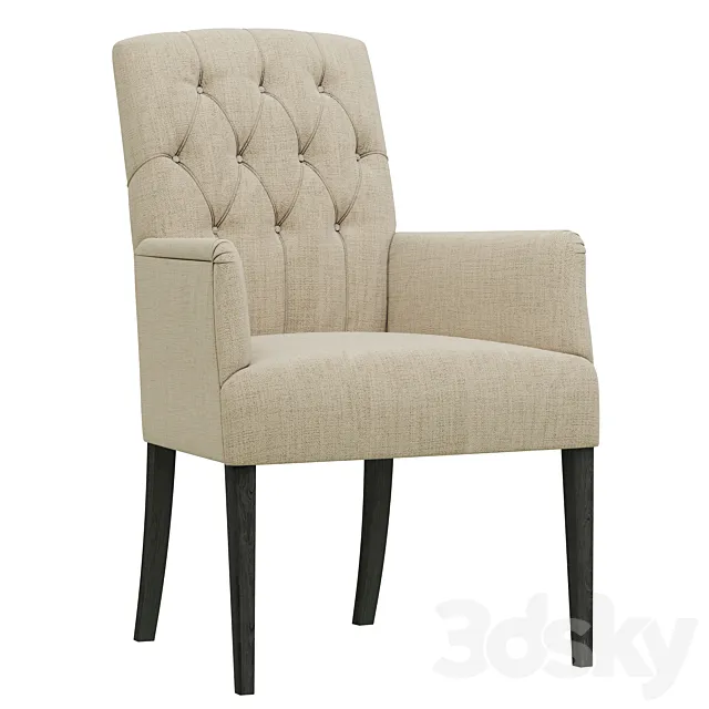 Dantone Home Chair with armrests Bordeaux-2 with a capitone 3DS Max Model