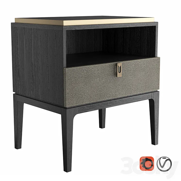 Dantone Home Glamour Bedside Table 3DS Max