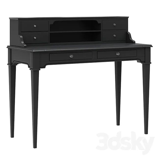 Dantone Home Oxford writing desk with shelves black 3ds Max