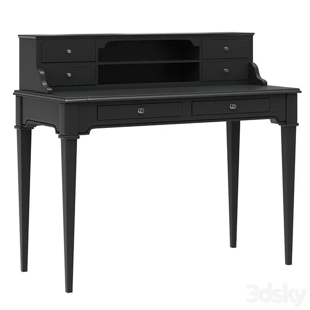 Dantone Home Oxford writing desk with shelves black 3dsMax Model