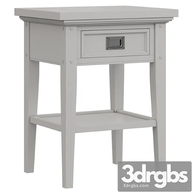 Dantone Nome Oxford Bedside Table With 1 Drawer White 3dsmax Download