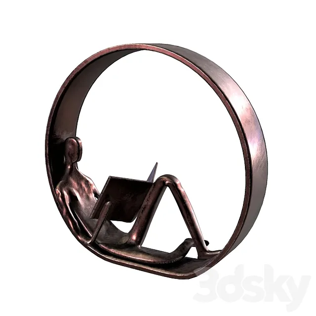 Danya B Encircled Reader Iron Sculpture 3ds Max