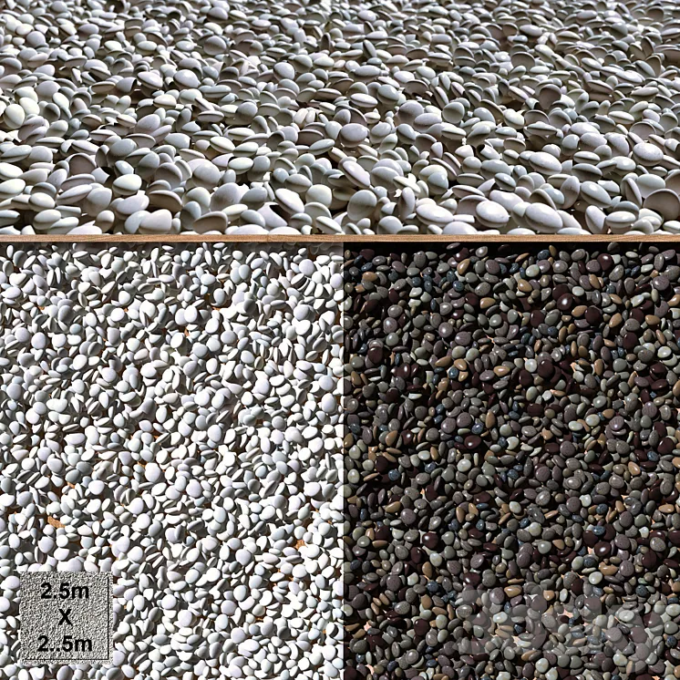DARK AND LIGHT PEBBLES 3DS Max